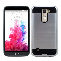 LG Tribute 5 K7 Iron Shield Hybrid Case (Silver)